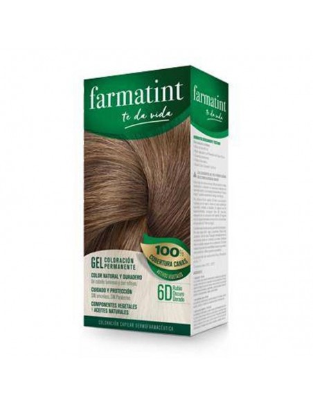 Farmatint Classic 6 D Rubio Oscuro Dorado 150 Ml, Gel Color Duradero Brillante En Un Cabello Sano