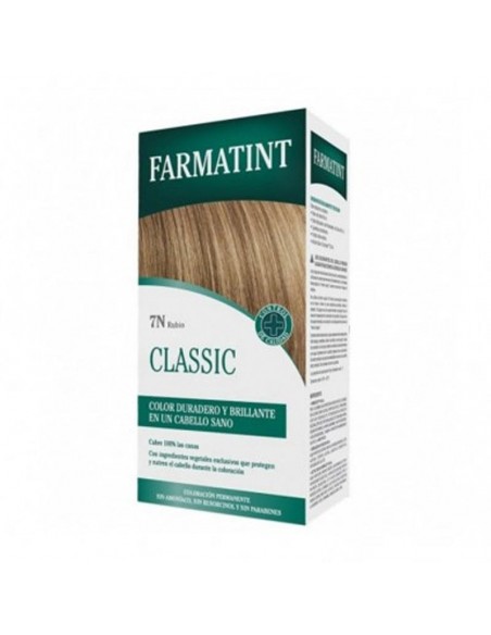 Farmatint Classic 7 N Rubio 150 Ml, Gel Color Duradero Brillante En Un Cabello Sano