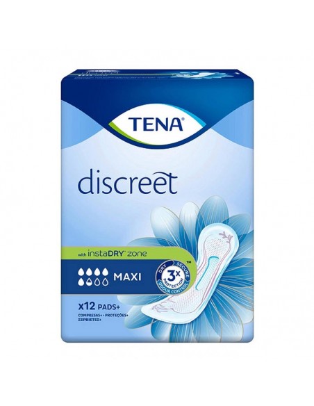 Tena Discreet Compresas Plus Maxi Absorcion 600 Ml 12 Unidades