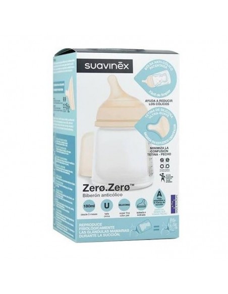 SUAVINEX BIBERON ANTICOLICO TETINA LACTANCIA SILICONA MIX 180 ML