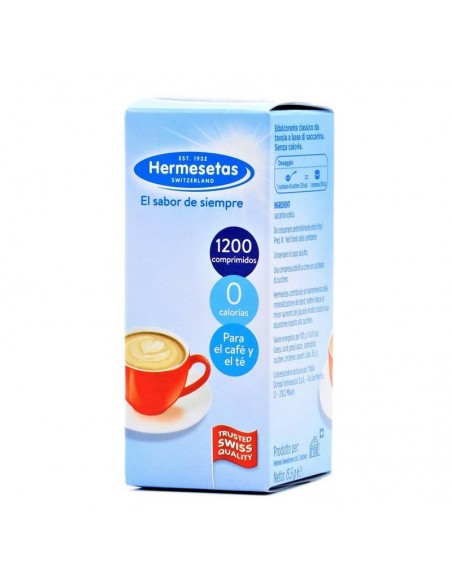 Hermesetas Original A Base De Sacarina Sodica 1200 Comprimidos Edulcorantes, Sin Calorias