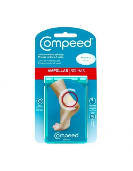 Compeed Ampollas Hidrocoloide Talla Mediana 5 Apositos,Alivio Inmediato Del Dolor