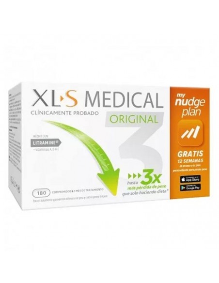 XLS MEDICAL ORIGINAL CAPTAGRASAS NUDGE 180 COMPRIMIDOS