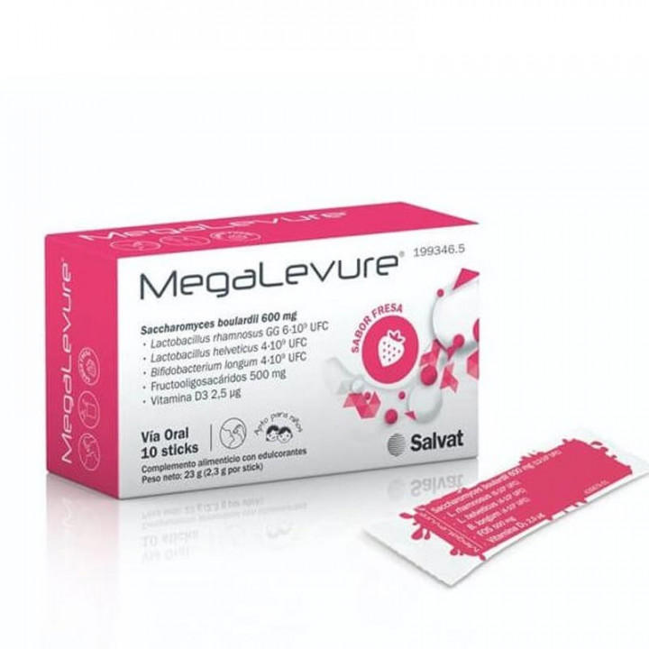 Megalevure 10 Sticks Sabor Fresa.﻿