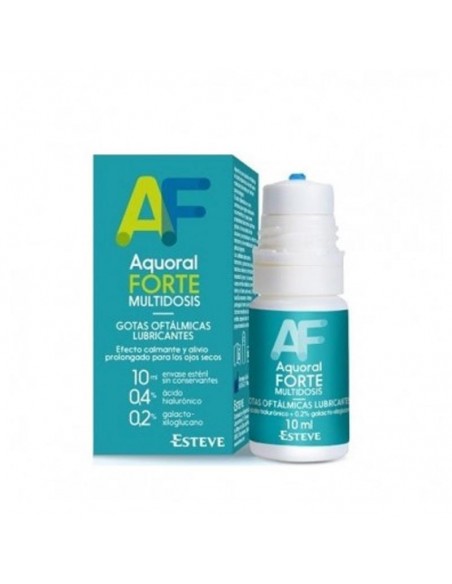 AQUORAL FORTE MULTIDOSIS GOTAS OFTALMICAS LUBRICANTES ESTERILES 1 ENVASE 10 ML