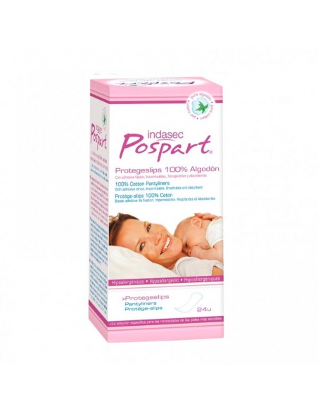 Indasec Postpart Protege-Slip Algodon Indasec Pospart 24 Unidades