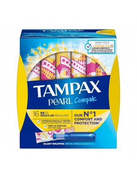 TAMPAX COMPAK TAMPONES 100%ALGODON REGULAR 16 UNIDADES