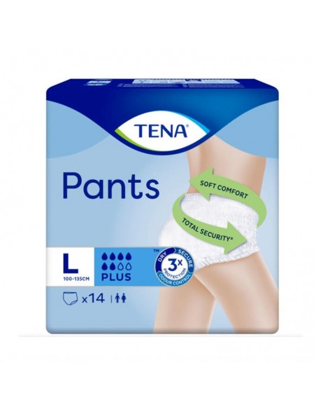 TENA PANTS PLUS TALLA GRANDE G ABSORBCION 900 ML 14 UNIDADES