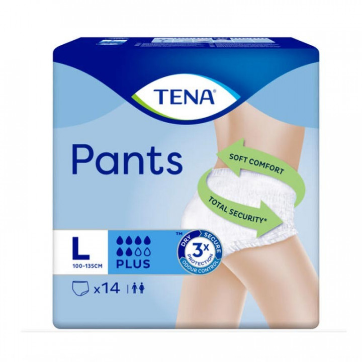 TENA PANTS PLUS TALLA GRANDE G ABSORBCION 900 ML 14 UNIDADES