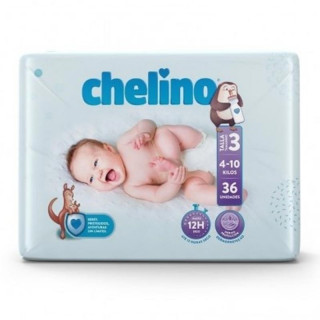 Chelino Pañal Fashion & Love Talla 3-4 a 10 kg 36 Pañales.