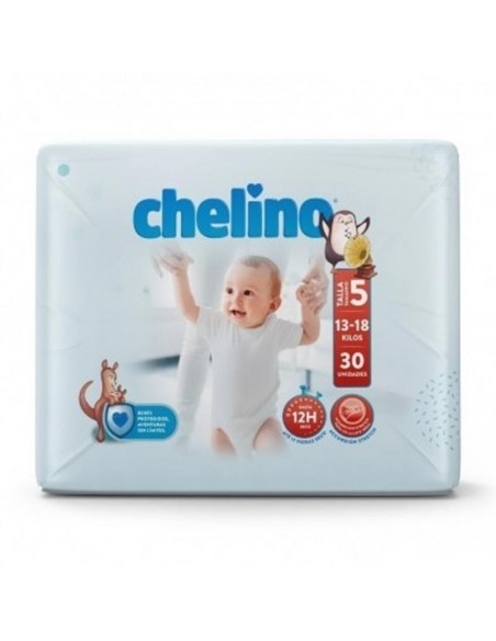 CHELINO PAÑAL FASHION & LOVE TALLA 5 DE 13 A 18 KG CON 30 PAÑALES DE LABORATORIOS INDAS S.A.U.