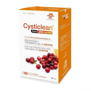 Cysticlean Forte 240 mg Pac y 30 Mg Vitamina C Cistitis 60 Cápsulas.﻿