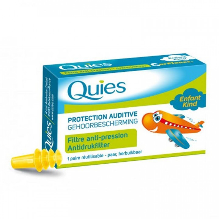Quies Earplanes Protección Auditiva Viajes Niños 2 unidades.