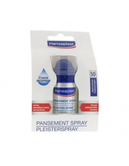 HANSAPLAST APOSITO MED ESTERIL SPRAY 50 APLICACIONES, IMPERMEABLE Y TRANSPARENTE, PEQUENAS HERIDAS
