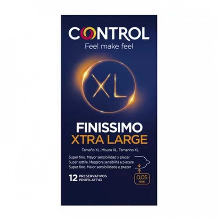 Control Preservativos Finissimo XL Extra Large 12 Unidades Condones.
