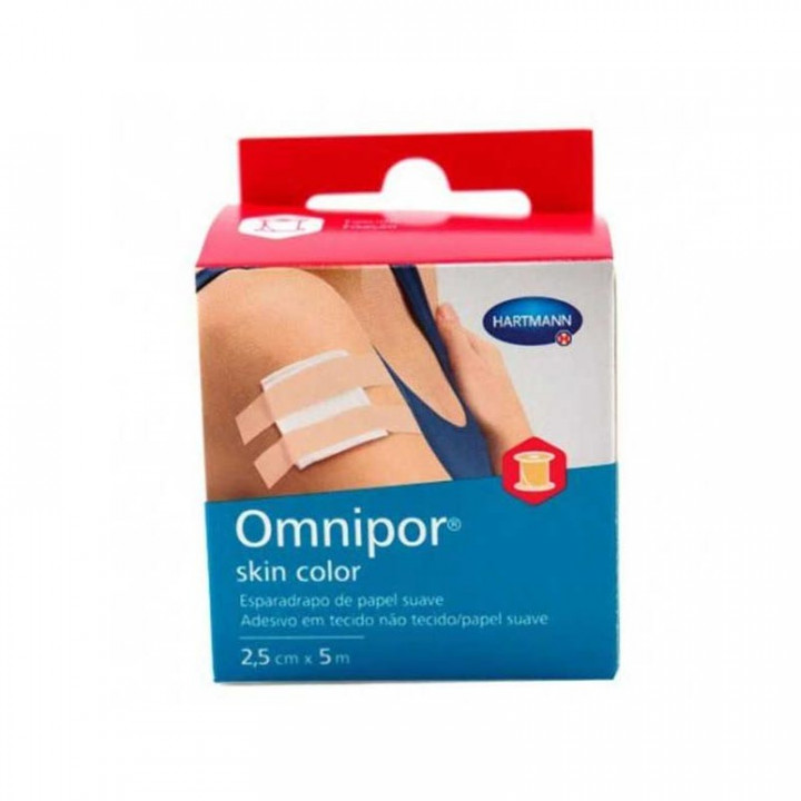 Hartamann Esparadrapo Hipoalérgico Omnipor Color Carne 5m x 2.5cm.
