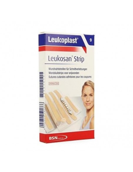 LEUKOSAN STRIP SUTURA CUTANEA ESTERIL 9 TIRAS 2 TAMAÑOS