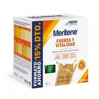Meritene Fuerza y Vitalidad Sabor Café Descafeinado 30 Sobres.