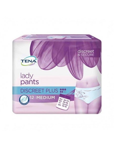 TENA PROTECTIVE UNDERWEAR PLUS BRAGA ABSORB INC T - MED 12 U