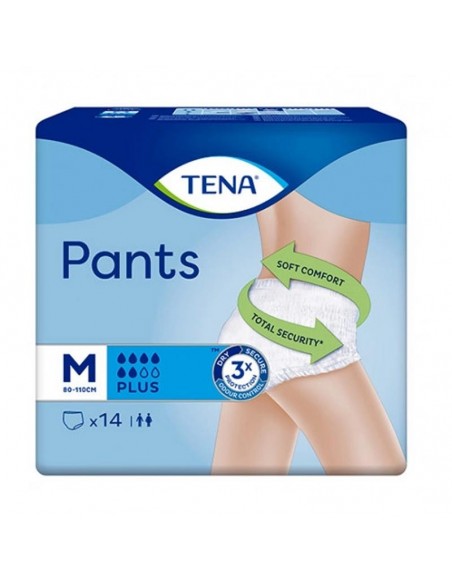 TENA PANTS PLUS TALLA MEDIANA M ABSORBCION 900 ML 14 UNIDADES