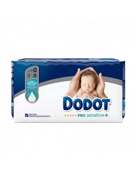 Dodot Pañal Infantil Prosensitive Recien Nacido Talla 0  Hasta 3 Kg 38 Unidades