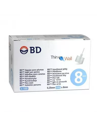 AGUJA BD PLUMAS 0,25(31G)X8MM S/LAT 100U