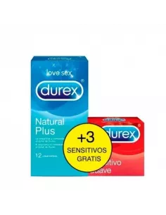 DUREX NATURAL PLUS 12 PRESERVATIVOS+ DUREX SENSITIVO...