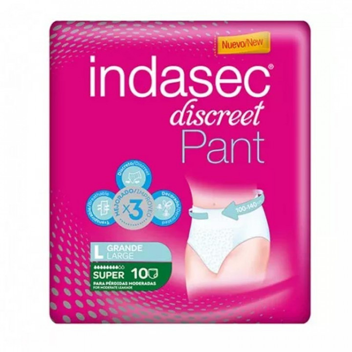 Indasec Pant Súper Talla Grande 10 Unidades.