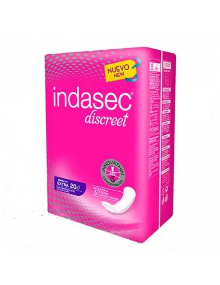 Indasec Discreet Extra Absorbcion 4,5 De 8 Gotas 400 Ml 20 Unidades