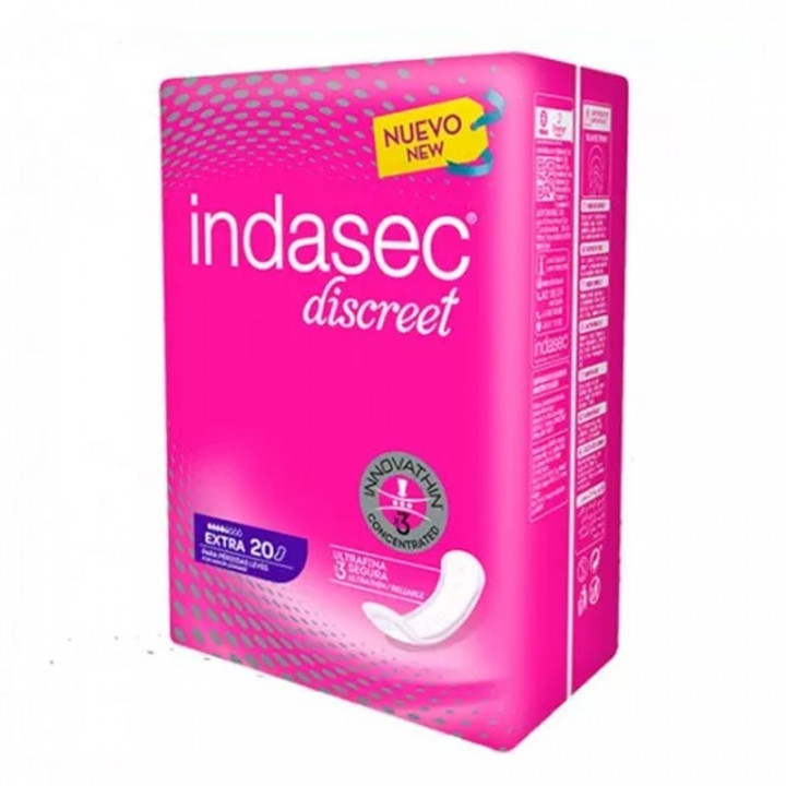 Indasec Discreet Extra Absorción 4.5 de 8 gotas 400ml 20uds.﻿