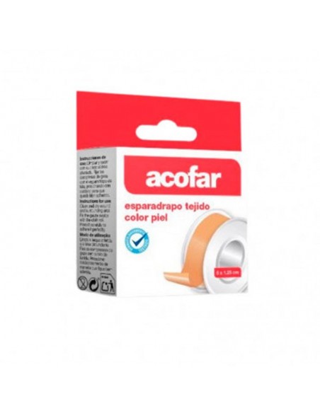 ESPARADRAPO ACOFAR TEJIDO 1 UNIDAD 5 M X 1,25 CM COLOR PIEL