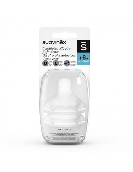 SUAVINEX TETINA SILICONA FISIOLOGICA FLUJO L 2 UNIDADES