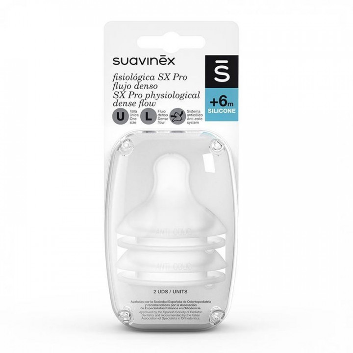 SUAVINEX TETINA SILICONA FISIOLOGICA FLUJO L 2 UNIDADES