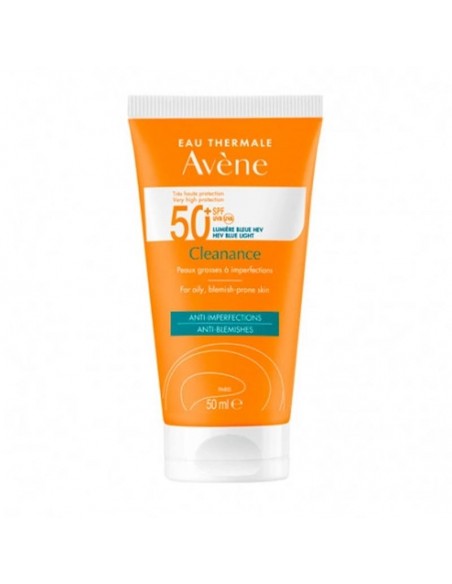 Avene Linea Solar Cleanance Fps50+ Textura Toque Seco Oil Free Sin Color Cara Acneica 50Ml