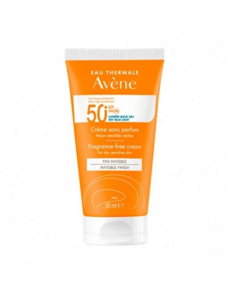 Avene Linea Solar Crema Sin Perfume Fps50+ Textura Crema Sin Color Cara Piel Seca 50Ml