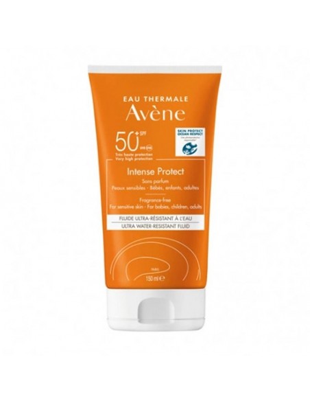 AVENE LINEA SOLAR INTENSE PROTECT FPS50+ TEXTURA FLUIDO CARA Y CUERPO BEBES NIÑOS Y ADULTOS 150 ML