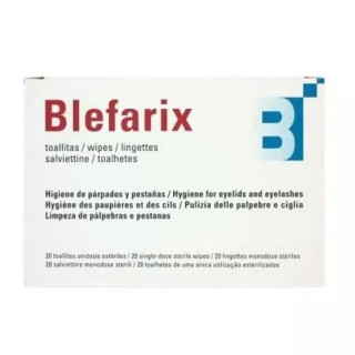 Blefarix 50 Toallitas Unidosis Estériles Higiene Pestañas y Párpado.