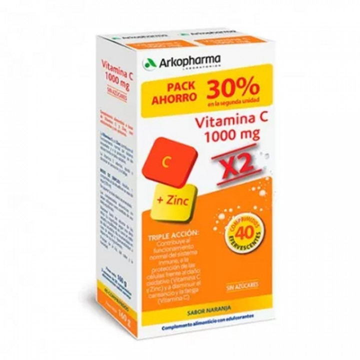 Arkovital Vitamina C 100mg y Zinc 40 Comprimidos.