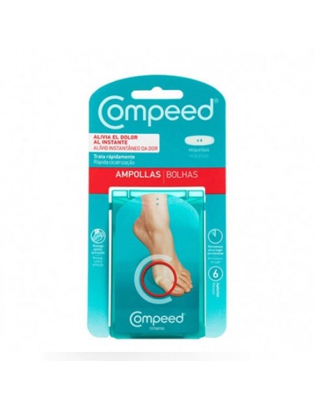 COMPEED AMPOLLAS PEQUEÑO HIDROCOLOIDE 6 APOSITOS, ALIVIO INMEDIATO DEL DOLOR, PROTEGE LA FRICCION
