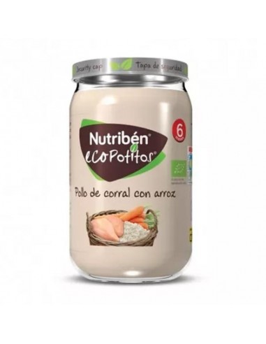 NUTRIBEN ECOPOTITOS COMIDA POTITO DE POLLO DEL CORRAL CON ARROZ 235 G.