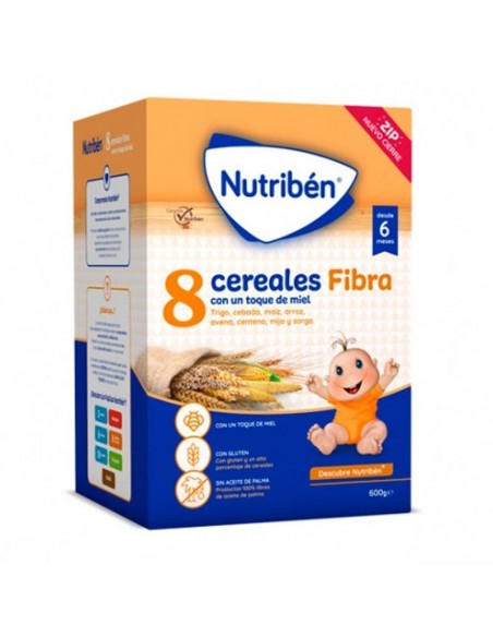 Nutriben Papilla 600G 8 Cerales Con Un Toque De Miel Fibra Formato Ahorro A Partir De 6 Meses