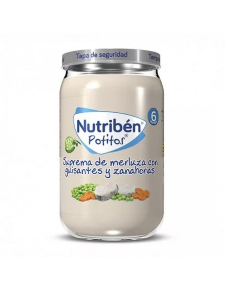 NUTRIBEN POTITO COMIDA 235G SUPREMA DE MERLUZA CON GUISANTES ZANAHORIAS