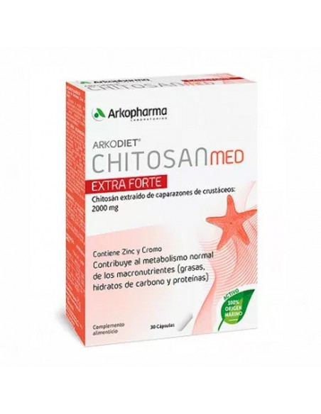 Arkodiet Chitosan Extraforte 500 Mg + Cromo 30 Capsulas, Complemento A Base De Chitosan Y Cromo