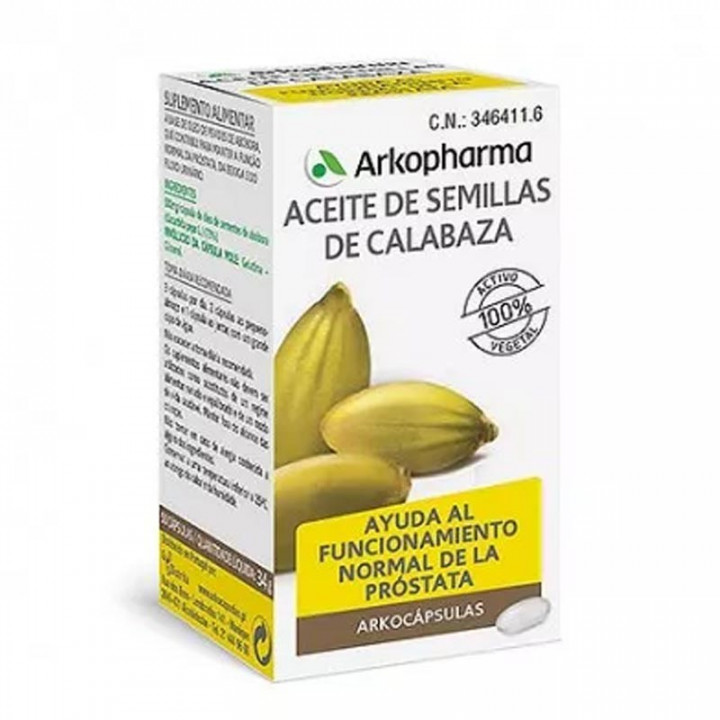 Arkocaps Calabaza Aceite de Semillas 1500mg 50 Cápsulas.