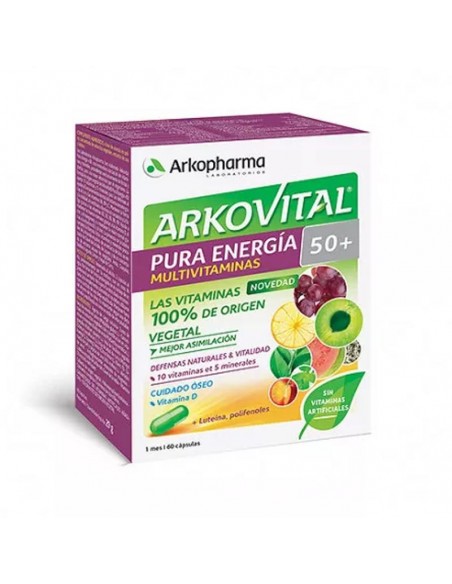 ARKOVITAL PURA ENERGIA SENIOR 50+ MULTIVITAMINAS DE ORIGEN VEGETAL 60 CAPSULAS