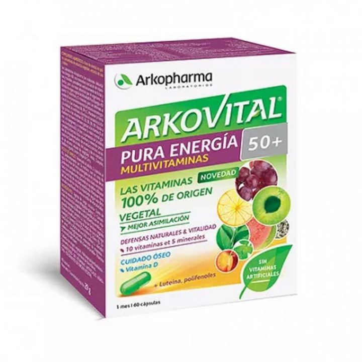 Arkovital Pura Energía Senior 50+ Multivitaminas 60 Cápsulas.
