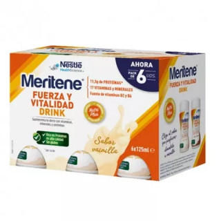Meritene Fuerza y Vitalidad Vainilla 6 Unidades 125ml.