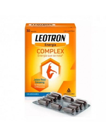 LEOTRON COMPLEX ANGELINI 30 CAPSULAS ENERGIA QUE SE NOTA JALEA REAL GINSENG MINERALES