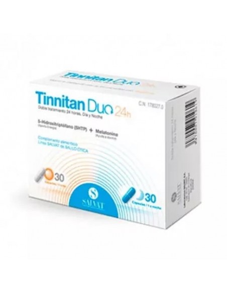 Tinnitan Duo 24 H 30 Capsulas Blancas +30 Capsulas Azules Para Bienestar Auditivo