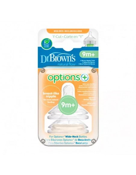 DR BROWN`S TETINA NIVEL CEREALES CORTE Y BOCA ANCHA TETINA DE SILICONA 6 MESES + 2 UDS, DR BROWN`S
